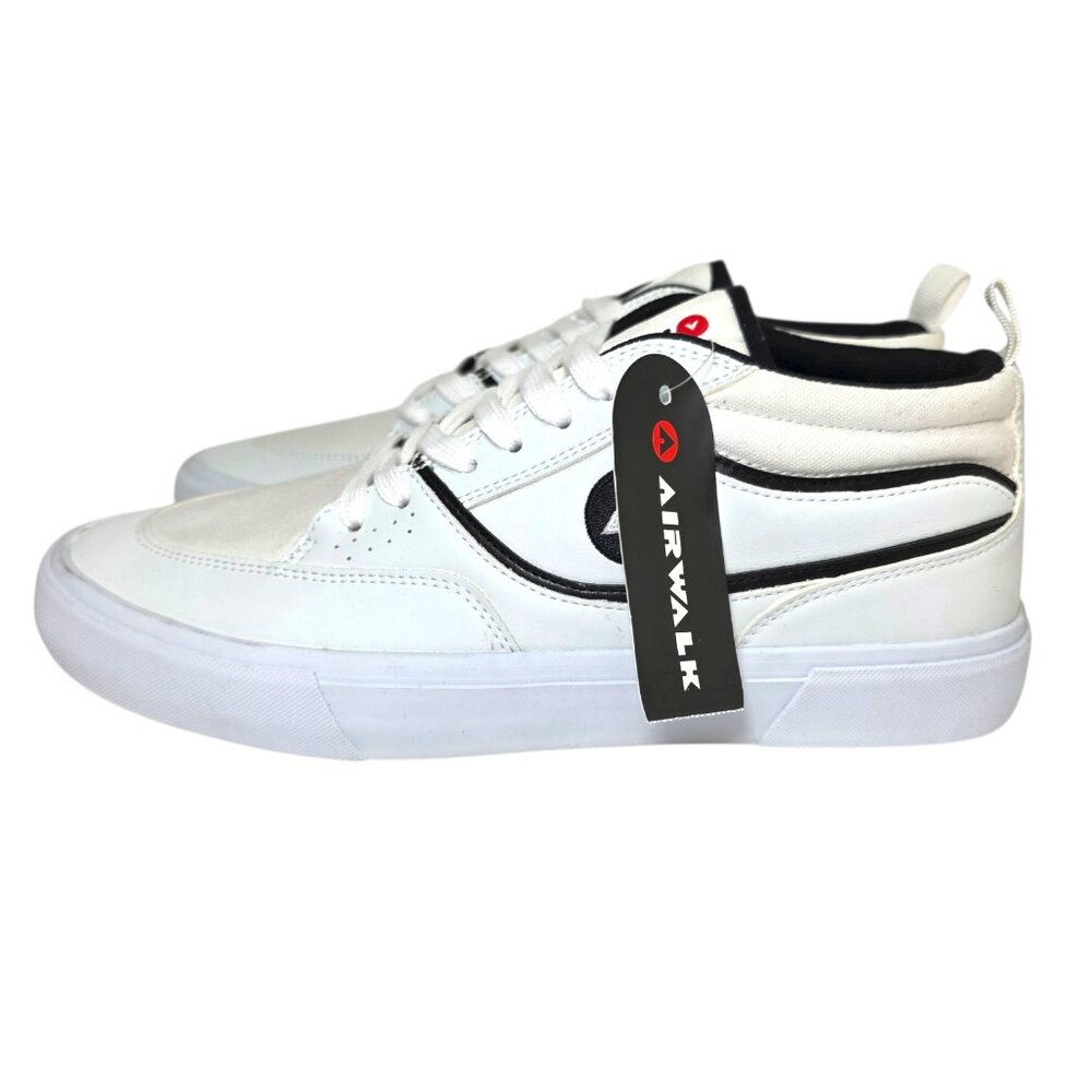 Airwalk Freestyle Mid-Top Canvas Skateboard Sneakers Shoes White Mens 10.5 & 12